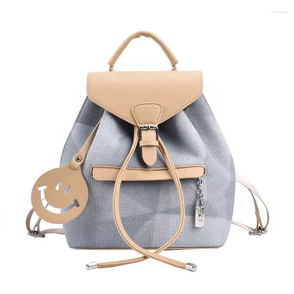 Schultaschen Damen Rucksäcke Design für Mädchen im Teenageralter Helle Farbe Tasche Gestreifter Rucksack Reise Marke Soulder