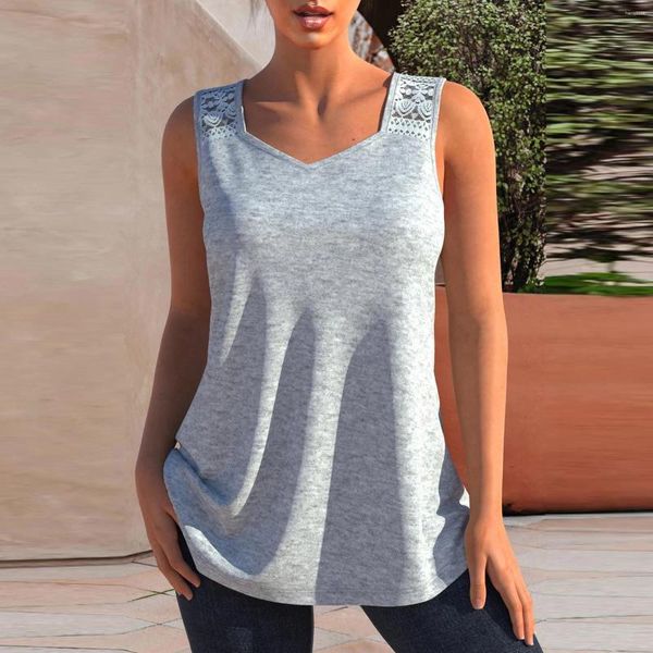 Camicette da donna Sexy senza maniche O Collo Canotte Canotte Donna Estate Camicia in cotone allentato Canotta Sport Biancheria intima elastica Yoga Blusa