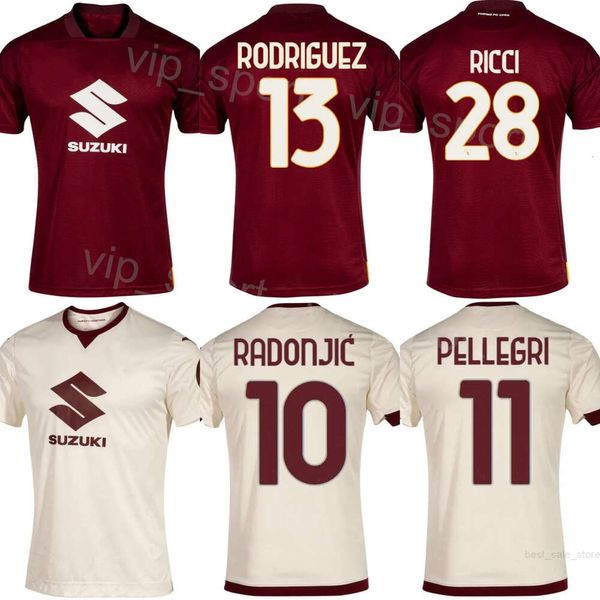 2023-24 Calcio Torino 32 Vanja Milinkovic-Savic Maglie Club Team 3 Perr Schuurs 13 Ricardo Rodriguez 8 Ivan Ilic 10 Nemanja Radonjic 11 PELLEGRI Maglia da calcio