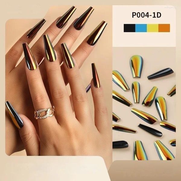 Unhas Falsas Nail Art Long Wear Armor Ins Estilo Europeu e Americano Noiva em forma de T de comprimento médio terminada