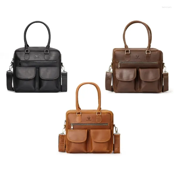 Портфели с несколькими карманами, сумки на ремне, мужская сумка-портфель для работы и путешествий