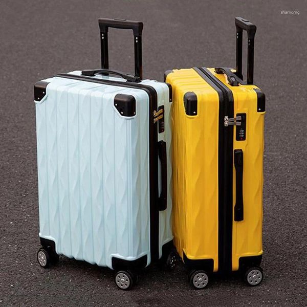 Koffer Ankunft Unisex Solide Multifunktions-Gepäck Reißverschluss Fall Trolley Stamm Koffer Passwort Box 20 Zoll Boarding Großhandel