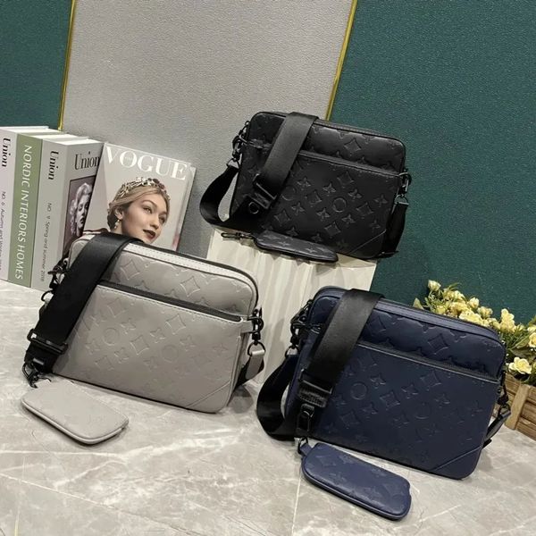 Borsa a tracolla da uomo in rilievo di alta qualità 3 in 1 Borsa a tracolla Damier Spray Luxurys Designer Borsa a tracolla Borsa a mano Portafogli Totes 3 pezzi Set