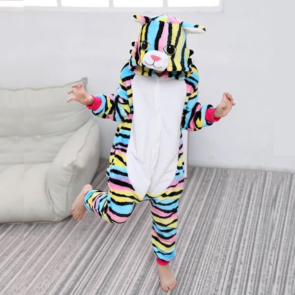 Pigiama Kigurumi Pigiama per bambini per ragazzi e ragazze Pigiama unicorno Flanella Bambini Pigiama unicorno Completo pigiameria animale Inverno Gatto Onesies 231027