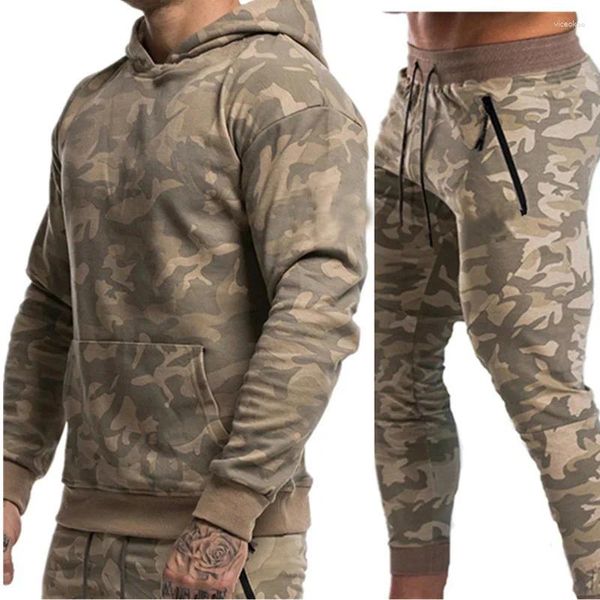 Tute da uomo Stagione Tuta da allenamento sportiva muscolare Fitness Outdoor Running Camouflage Set da due pezzi