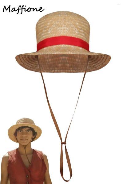 Fontes de festa chapéu de palha luffy cosplay traje adereços anime ação ao vivo tv uma peça disfarce boné roupas masculino terno de halloween acessórios