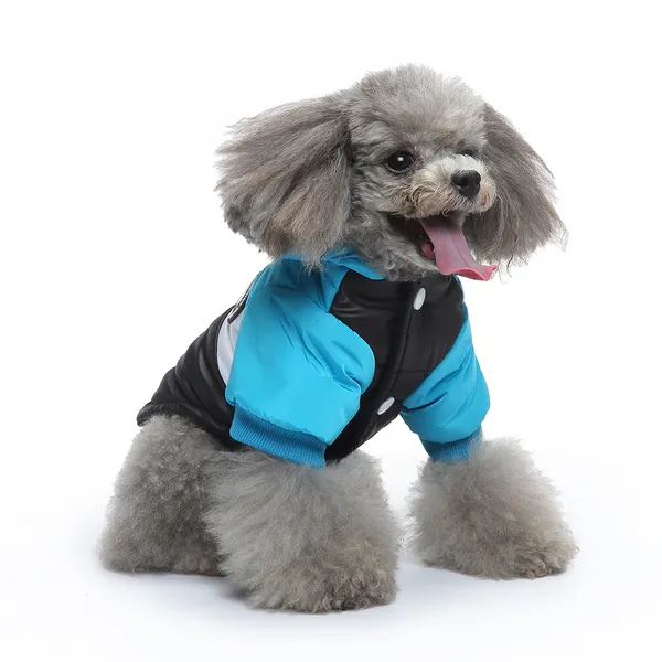 Gilet invernale per cani reversibile antivento impermeabile Gilet caldo per cani per climi freddi Piumino per cani di taglia piccola, media e grande, Blu