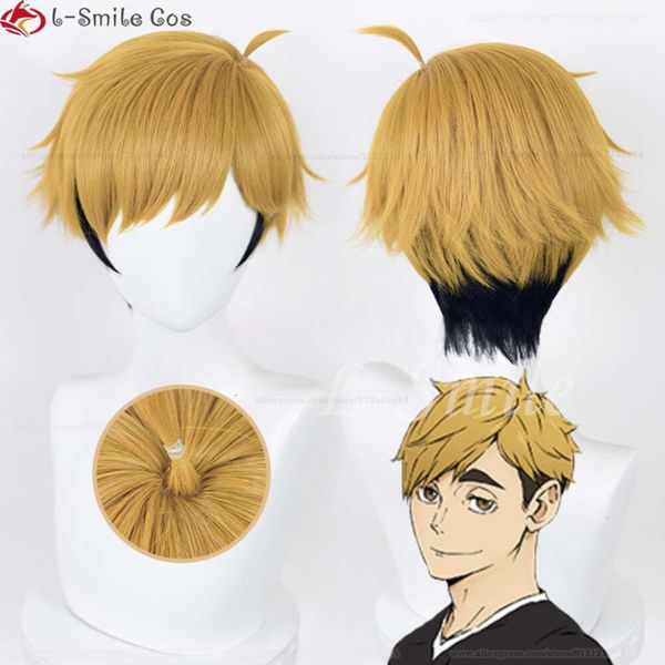 Costumi Catsuit Atsumu 30cm Giallo Nero No.11 Osamu Miya Cosplay Anime Haikyuu alle migliori parrucche + cappuccio per parrucca