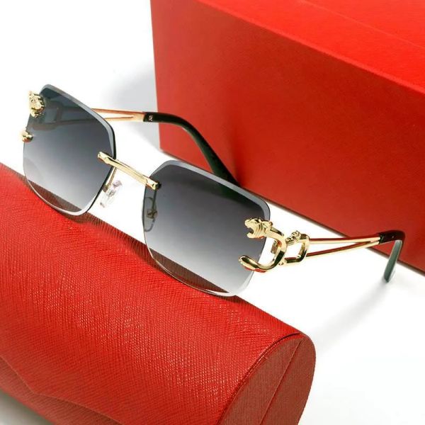 Gold Silber Metallbeine Randlose Sonnenbrille Mode Luxurys Designer Sonnenbrillen für Frauen Vintage Herren Carti Brille Herren Reise Tour Brillen