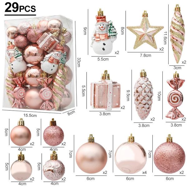 Decorazioni natalizie 29 20 pezzi palline per alberi pendenti pendenti bastoncino di zucchero pigna ornamento set decorazione domestica 2024 anno Navidad 231027