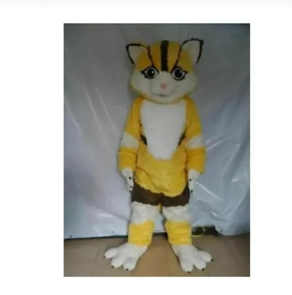 Halloween amarelo gato mascote traje dos desenhos animados anime tema personagem natal carnaval festa fantasia trajes adulto outfit