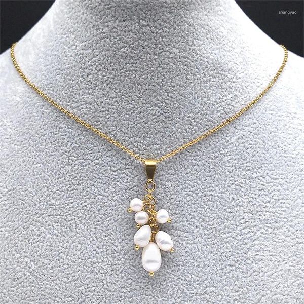 Ожерелья с подвесками, жемчуг в стиле барокко, ожерелье с кисточками, цепочка на свадьбу, Рождественский подарок, ювелирные изделия, винтажные богемные ожерелья Para Mujer