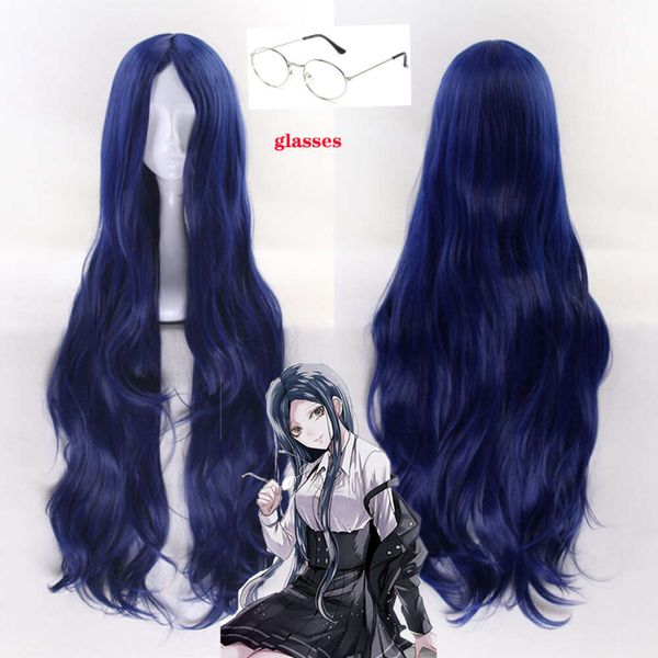 Catsuit-Kostüme Danganronpa V3: Killing Harmony Shirogane Tsumugi Blau Lange 100 cm Cosplay-Perücken Hitzebeständiges Kunsthaar Party + Perückenkappe