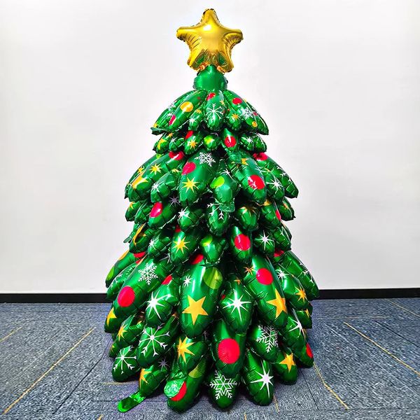 Noel Süslemeleri Tema Partisi Balonlar Ağaç Folyo Merry Malzemeleri 2024 Yıl Dekor 231027