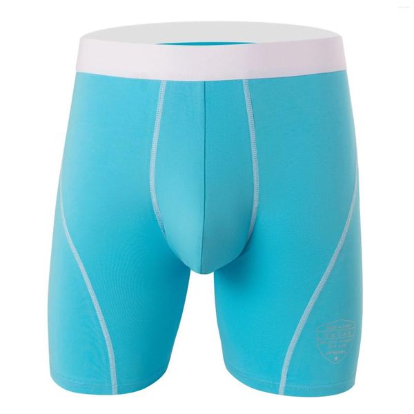 Underpants Men Sexy Underwear Botton Boxer Shorts Mutandine patchwork man Casella traspirante gamba lunga Maschio Trunk Cueca Calzoncillo