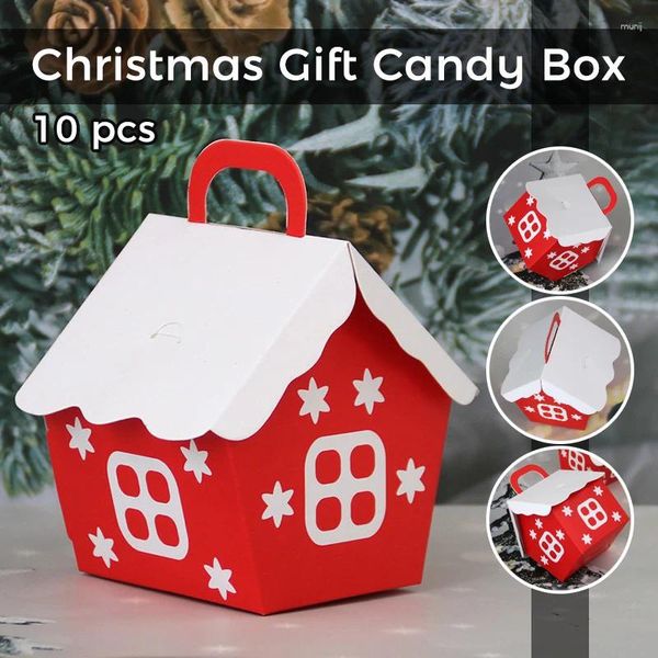 Weihnachtsdekorationen 10 Stück Pralinenschachtel Urlaub Party Geschenk Haus Verpackung Karton Zubehör