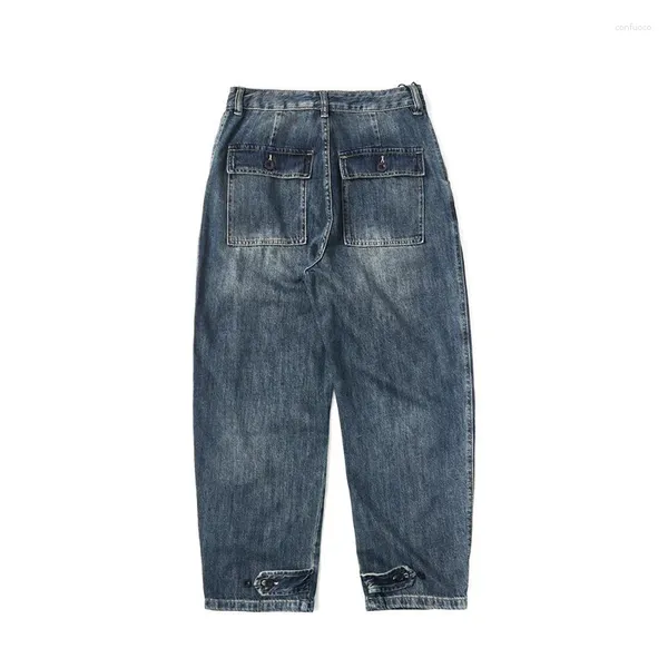 Pantaloni da caccia Primavera Casual Tendenza Jeans vecchi lavati larghi Uomo Trekking all'aria aperta Utensili Pantaloni cargo Studenti Abbigliamento da viaggio