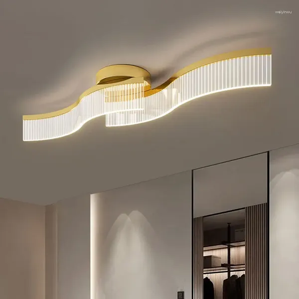 Plafoniere moderne a led in oro per la decorazione della casa, soggiorno, lampade, studio, lampadario, cucina, sala da pranzo, apparecchio in acrilico