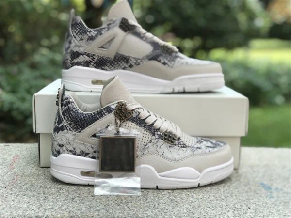 2023 Designer 4s Premium Pinnacle Snakeskin scarpe da basket da uomo 4 Light Bone White Pure Platinum Wolf Grey Sneakers da uomo 40-47.5