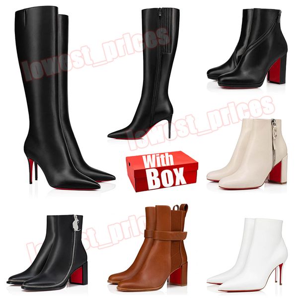 Red Bottom Boots CL Christians Louboutins Women Shoes Luksuz Kadınlar Seksi Noktalar-Toe Pumps Designer Red Bottom Boots Lipstick High Heels Top Quality Calfskin 【code ：L】