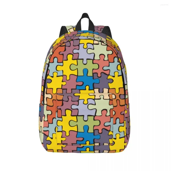 Zaino Puzzle colorato Cartone animato Studente Scuola primaria Zaino Bookbag Puzzle Gioco Bagpack