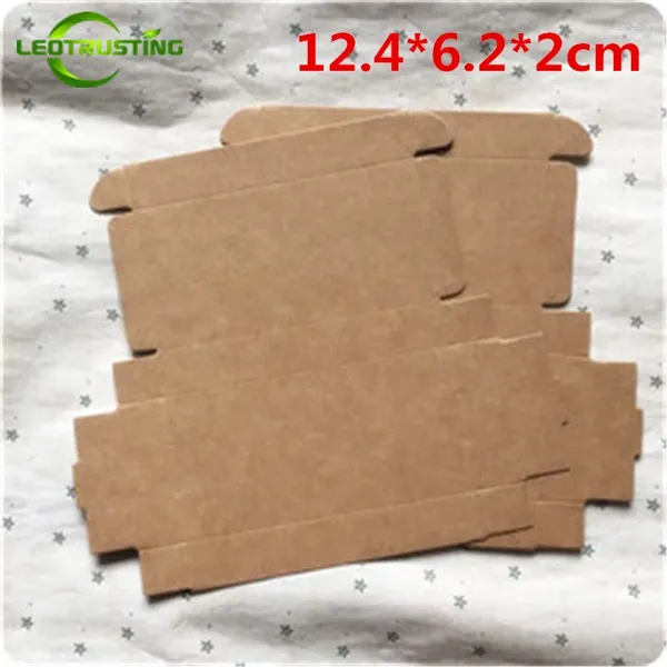 Leotrusting Geschenkpapier, 50 Stück, 12,4 x 6,2 x 2 cm, braune Kraftpapier-Box, natürliche Verpackung, handgefertigte Süßigkeiten-Karton