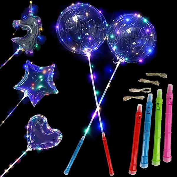 Weihnachtsdekorationen, LED-Leucht-BoBo-Luftballons, transparenter Helium-Glüh-Bobo-Blasenballon für Party, Geburtstag, Hochzeit, Festival, Dekoration 231027