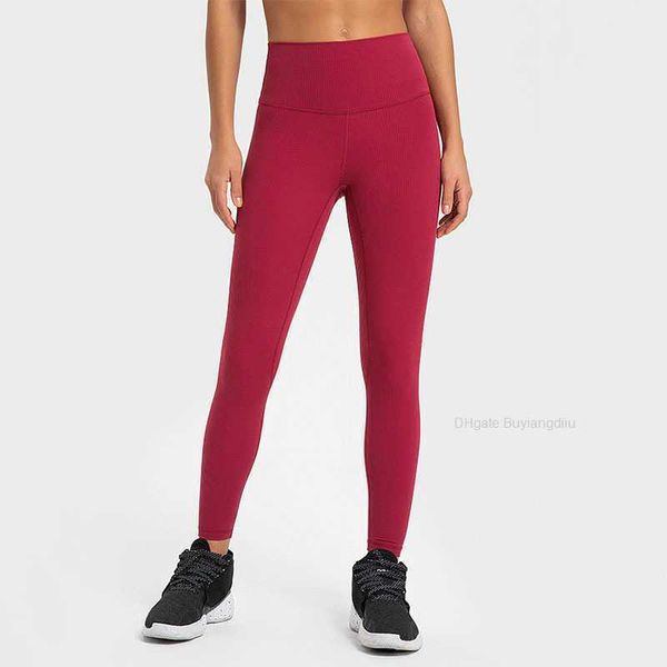 Gerippte Yoga Leggings L-40 Frauen Hohe Taille Sport Hosen Nahtlose Sport Femme Gym Leggins Workout Fitness Strumpfhosen Sportlich Tragen ANEA