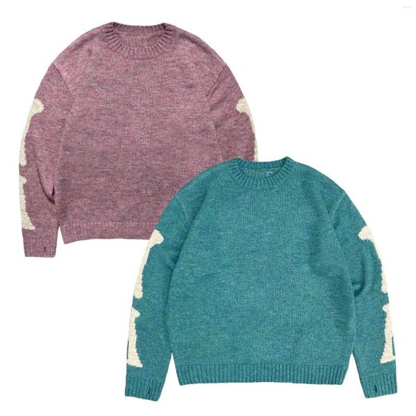 Мужские свитера, винтажный вязаный свитер, пуловер с принтом скелета, осенний узор для пары, повседневный мужской оверсайз, высокое качество, 2023