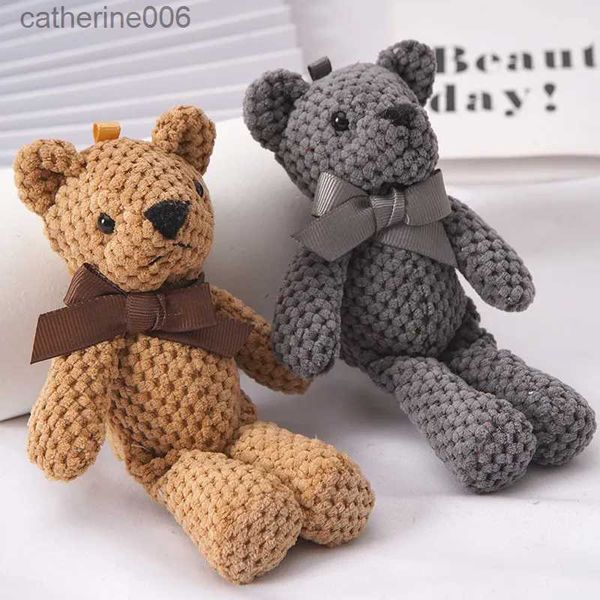 Animali di peluche ripieni 15 cm Orso di peluche ripiene Giocattoli per bambini Vestito carino Ciondolo chiave Ciondolo Bambole Regali Compleanno Decorazione della festa nuziale 1 pzL231027