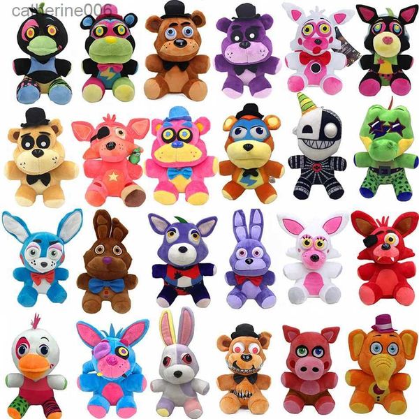 Animais de pelúcia cinco noites no Freddy Fnaf Bonito brinquedos de pelúcia boneca de jogo 18 cm Bonnie Bear Foxy Cartoon Stuffed Dolls Freddy Toys para crianças presentesL231027