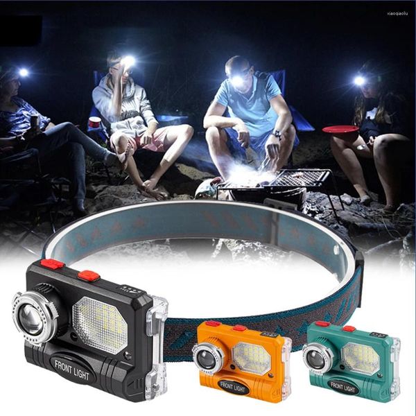 Scheinwerfer 10 W Sensor Scheinwerfer USB Aufladbare 6 Modi IR LED Scheinwerfer 1500 mAh 18650 Kopf Laterne Faros Delanteros für Camping