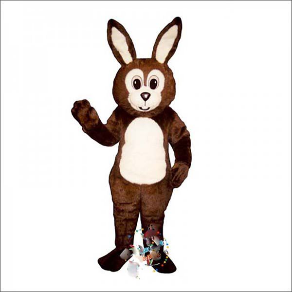 Costume da mascotte coniglietto grasso marrone di Halloween Personaggio a tema anime dei cartoni animati Formato adulto Festa di compleanno di Carnevale di Natale Vestito operato