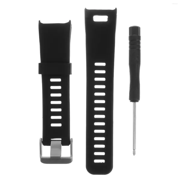 Cep Saatleri Silikon Saat Bandı Bilek Band Strap Swactacent Garmin HR (Siyah) için Uyumlu Hızlı Bırakma