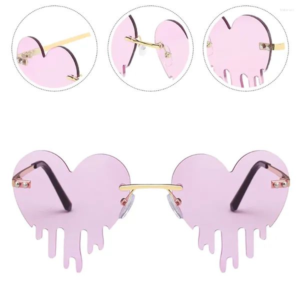 Солнцезащитные очки Love Drop, винтажные женские вечерние очки, красочные металлические креативные стильные очки для бассейна