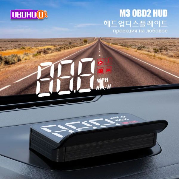 M3 Auto HUD OBD2 Head Up Display Proiezione su vetro Proiettore per parabrezza velocità auto Tachimetro Allarme Accessori elettronici