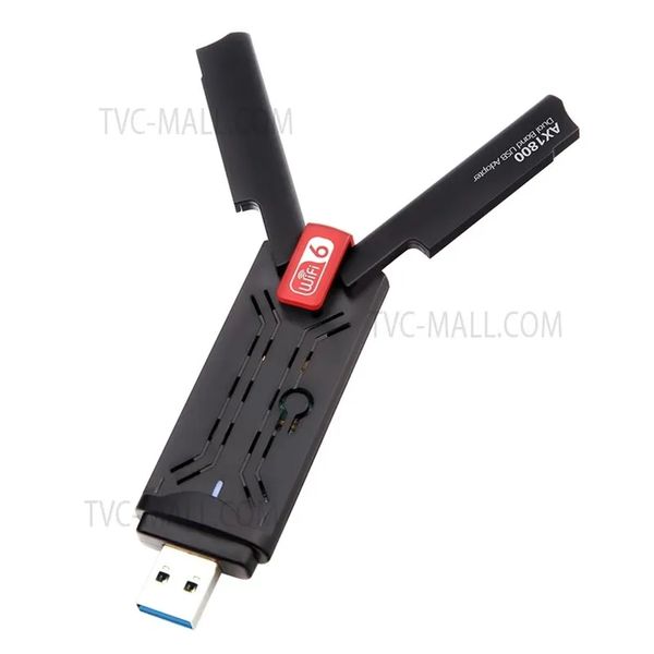 Adaptador 1800Mbps WiFi 6 2.4G/5G Dual Band USB 3.0 Placa de rede Dongle sem fio