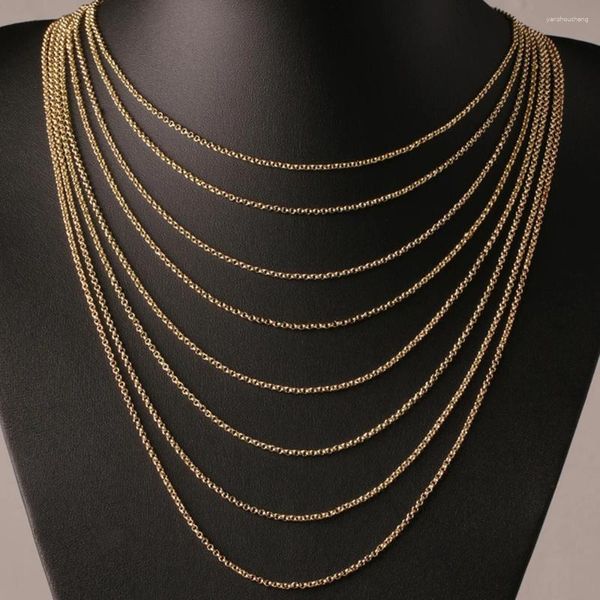 Цепи женские ожерелья ювелирные изделия золотого цвета круглый жемчужный шар цепочка с застежкой-лобстером 2 мм