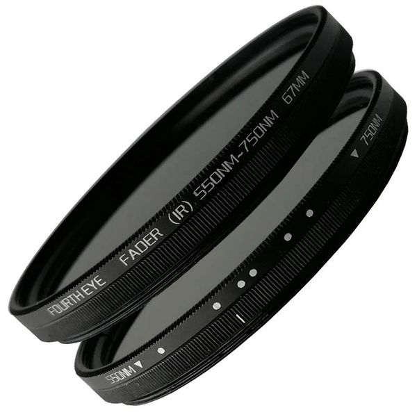 Einstellbarer Infrarotfilter von 550 nm bis 750 nm, 49 mm, 52 mm, 55 mm, 58 mm, 62 mm, 67 mm, 72 mm, 77 m, 82 mm, IR-Filter für Canon, Nikon, Sony, Fuji, Olympus, Pentax, Kameraobjektiv, Spiegelreflexkamera, DSLR