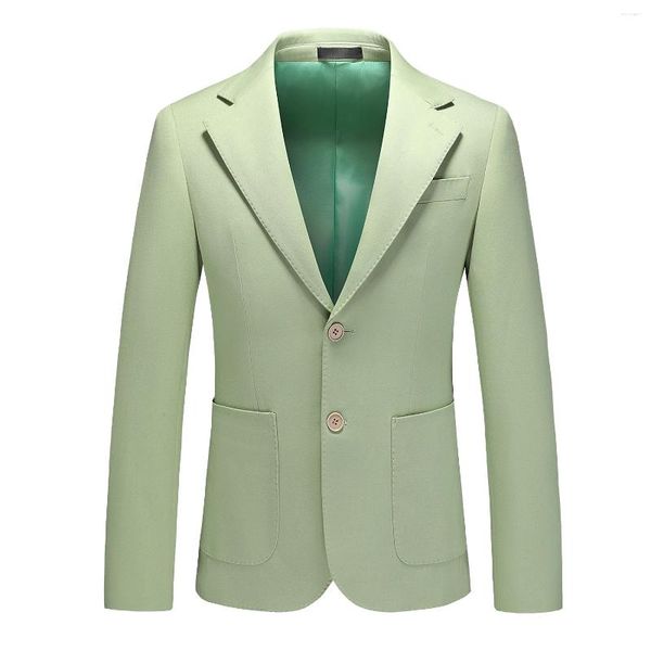 Abiti da uomo Uomo Moda Gentiluomo Business Casual Stile britannico Lana traspirante Versione coreana Blazer da sposa verde slim bello