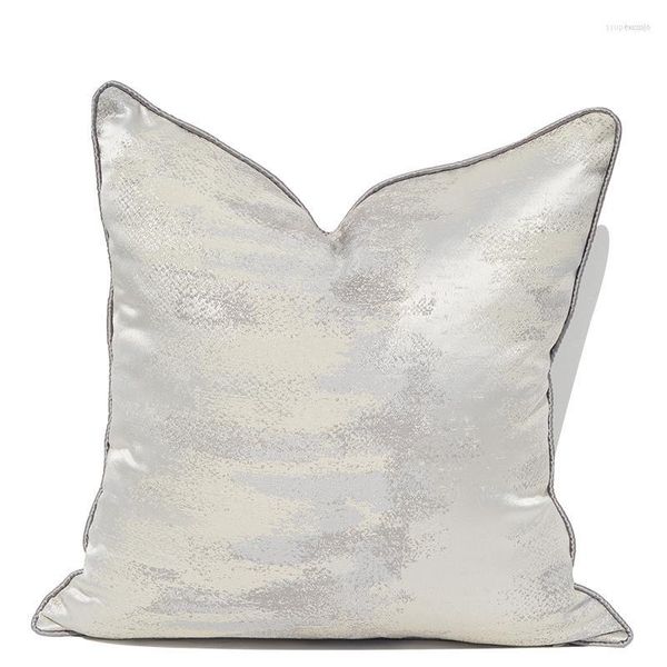 Travesseiro simples moderno cremoso-branco cobre cetim jacquard fronha decoração de casa sofá assento cama capa 45 45/50 50cm