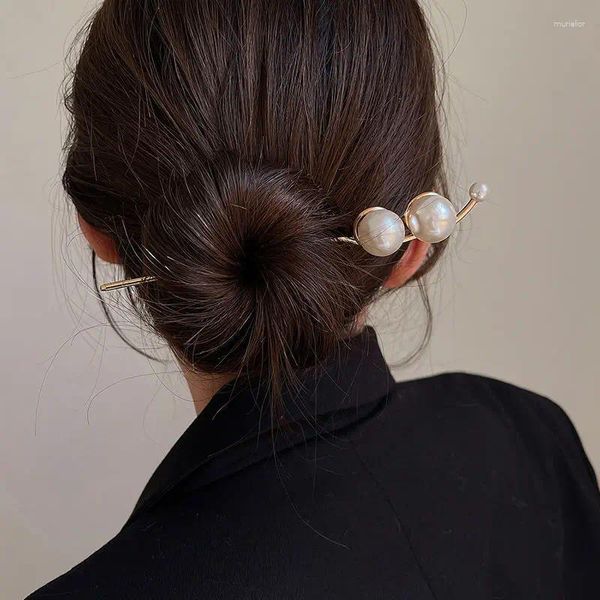 Grampos de cabelo francês feminino sentido avançado ins pérola hairpin simples moderno encaracolado acessórios de temperamento
