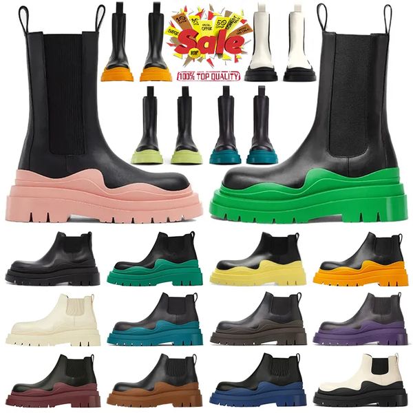 Designer de pneus mulheres botas luxo chelsea martin joelho bota mulheres borracha motociclo tornozelo meia plataforma antiderrapante neve inverno meados botas bootie martens marten sapatos