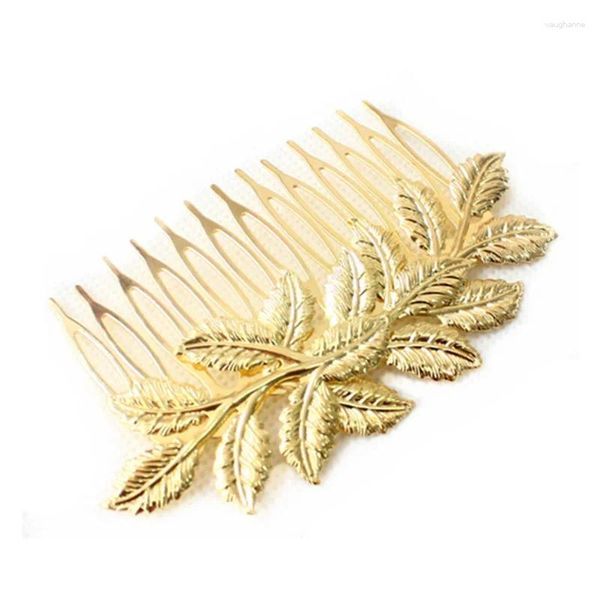 Haarspangen 2023 Limited Bride Tiara De Noiva Europe And The Adorn Article Combs Fork Inserted Multilayer Leaves Golden Comb Cf094