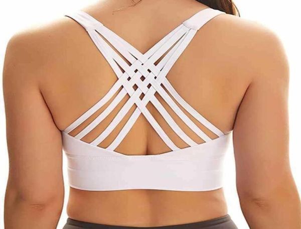 Mulheres sutiã esportivo camisas yoga ginásio colete push up fitness topos sexy roupa interior senhora topos shakeproof alça ajustável sutiã l0953520381