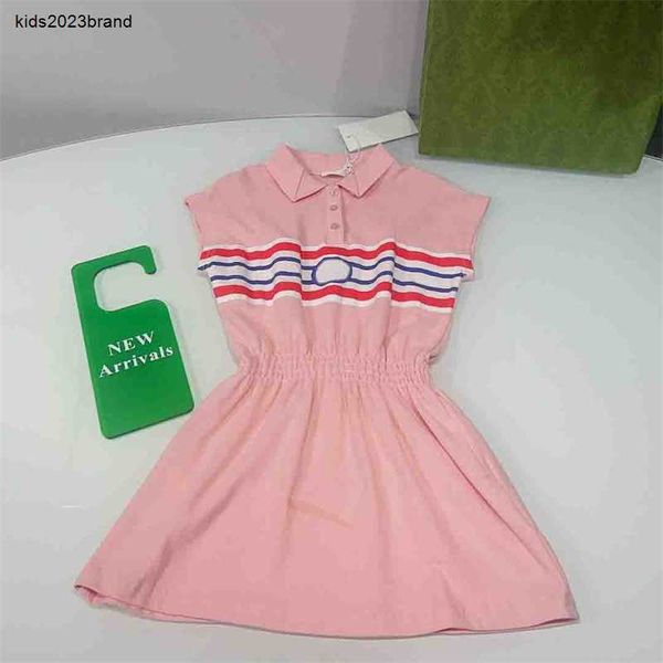 Nuove ragazze rosa vestito lettera abbigliamento bambino bambini gonna estiva di lusso abiti polo di lusso vestiti per bambini