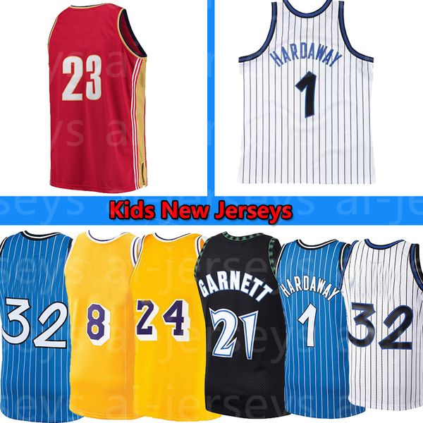 Jerseys de basquete 1 Hardway 21 Garnett 8 24 K B 23 King 32 Shark Stitched Mens Youth Kids Size S M L XL