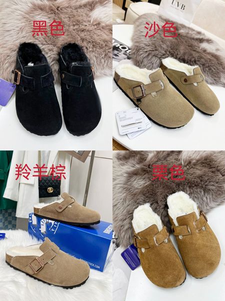 Chinelos de lazer Sandali Sapatos de luxo ao ar livre mulheres homens slides de couro casual solto estilo clássico casais decorados fivela pequena bola tamanho 35-41