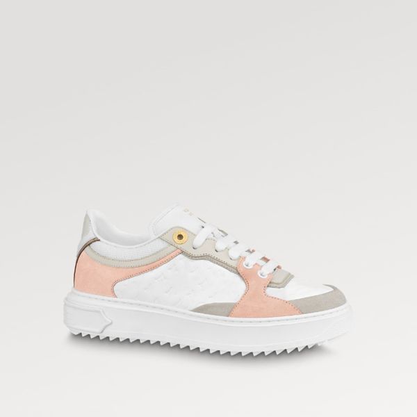 Explosion scarpe donna 1ABUSZ Time Out Sneaker scarpa sneakers in pelle di vitello scamosciata vellutata impressa gomma rialzata lacci in cotone spesso 3D rosa poudre rosa