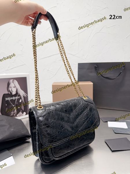 Bolsa de designer feminina carteira preta bolsa caviar sacos de corrente de ouro 22cm clássico flap designer bolsa de ombro luxo crossbody saco designer sacos woc yslbag moda